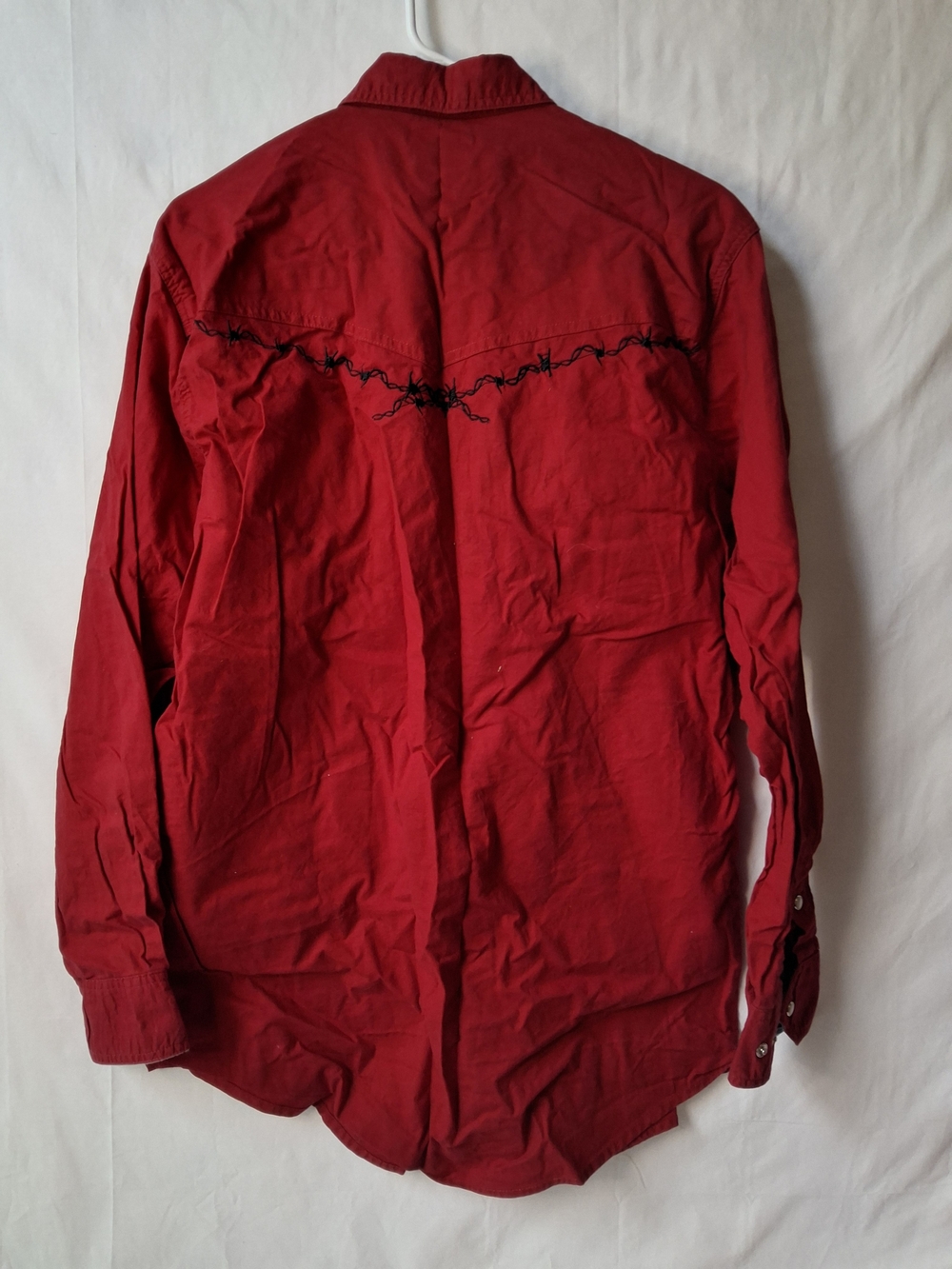 Red Men's Western Snap Dress Shirt - Picture 4 of 4